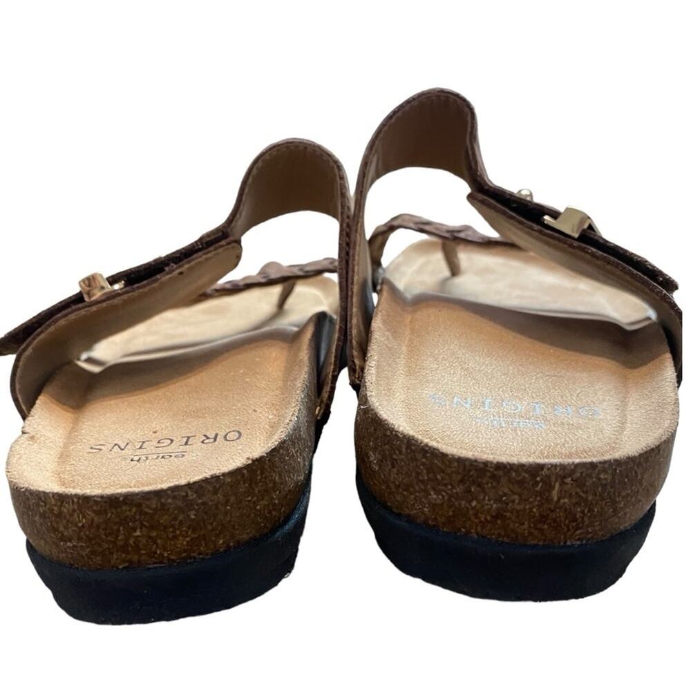 Earth Origins Braided Print Toe-Post Sandals Onida Brown Suede size 9 boho - Picture 7 of 9